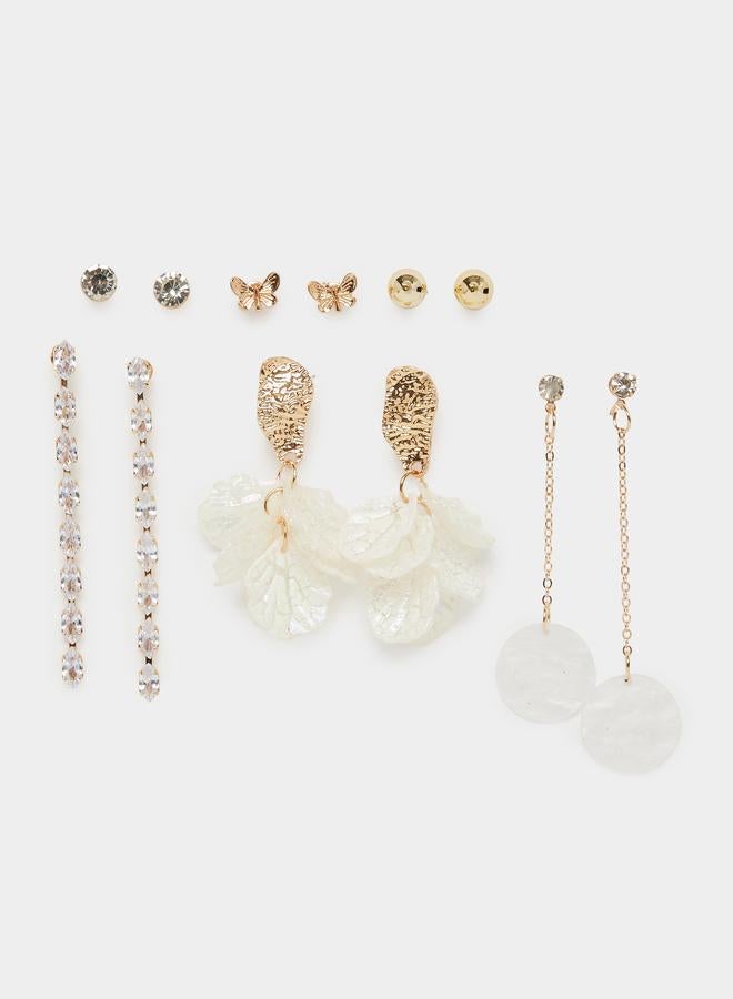 ستايلي طقم أقراط متدلية مزينة من 6 قطع - Image 4